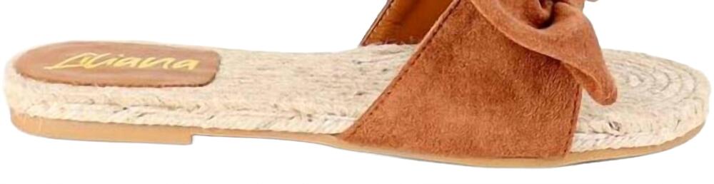 NEW CCOCCI women's aileen oversized bow espadrille slide sandal in mocha
